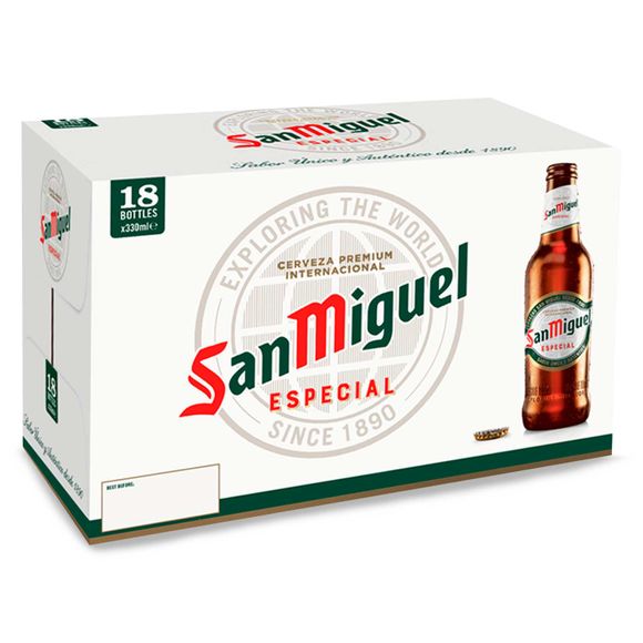 San Miguel Premium Lager Beer Bottle 18 X 330ml